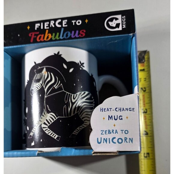 Heat Change Mug Fierce To Fabulous Zebra Unicorn new gift coffee cup animals - Picture 6 of 7